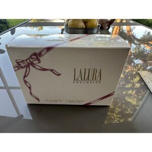 Lalura Exclusive Eau de Parfum and Dusting Powder Gift Set vtg NIB